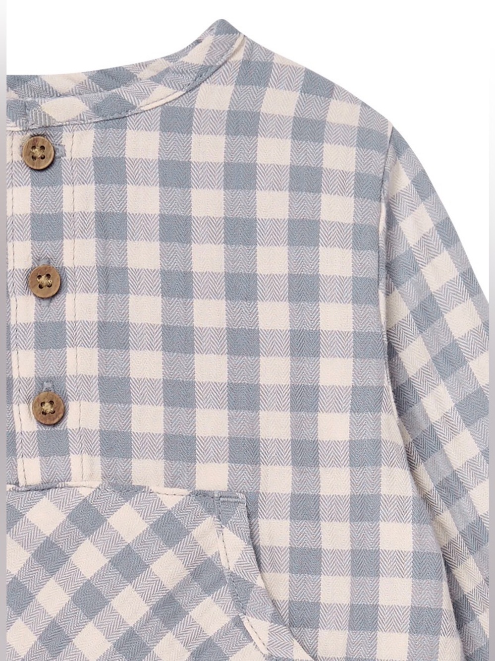 Modern Moments Boys 18M Gray Cream Cotton Henley Romper Boho Preppy Cottagecore - Picture 5 of 16